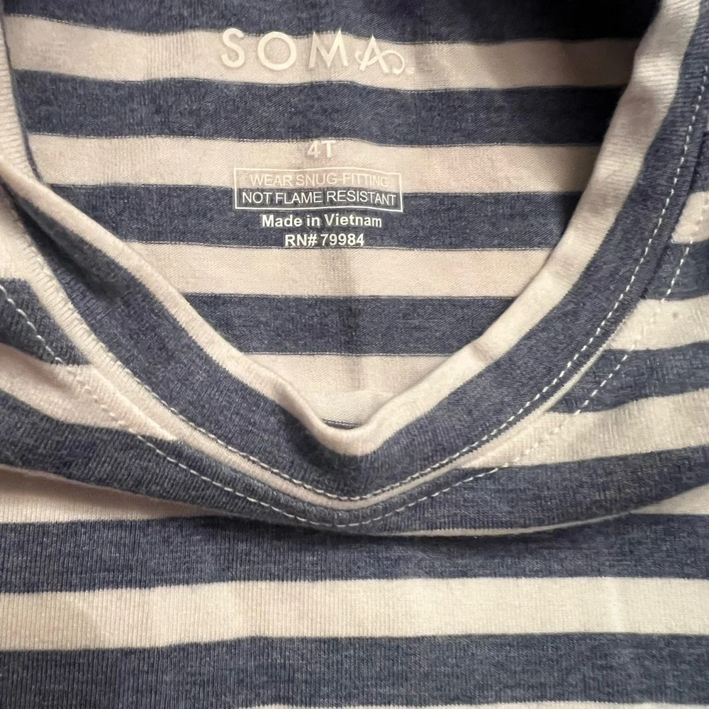 Kids Pajamas Set Striped Blue Soma, Cat & Jack Pink HTop, Pink Pants & Black 4T
